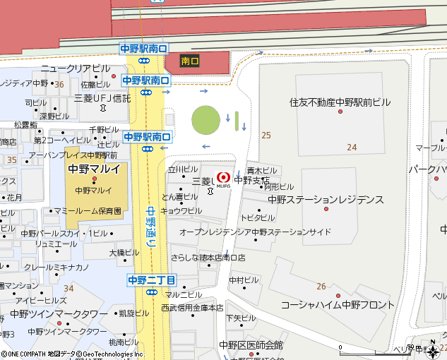 中野支店付近の地図